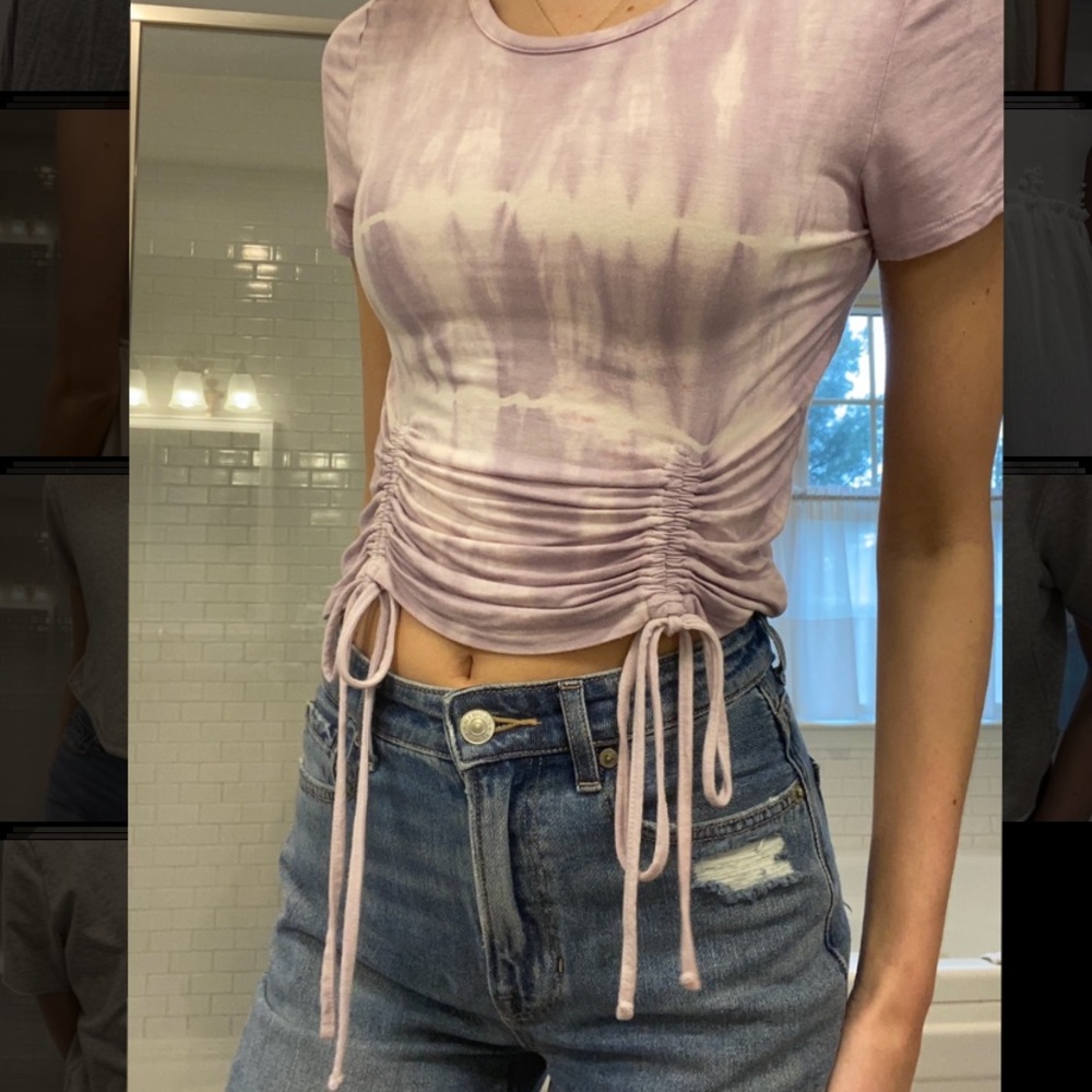 Cropped tee with adjustable ties